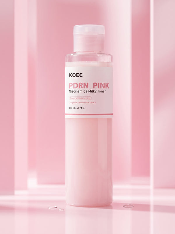 Tóner leche KOEC PDRN Pink + Niacinamida — frasco 150 ml