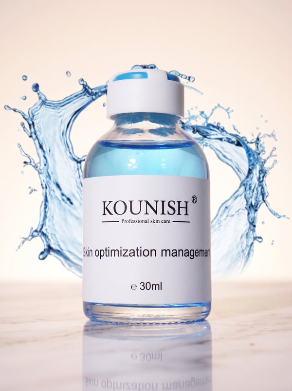 Esencia GHK-Cu KOUNISH — frasco con sérum azul, 30 ml