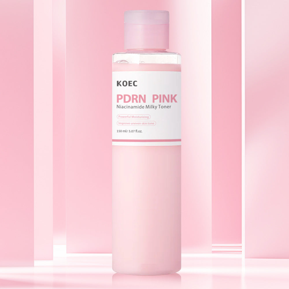 Tóner leche PDRN Pink con niacinamida KOEC — frasco de 150 ml