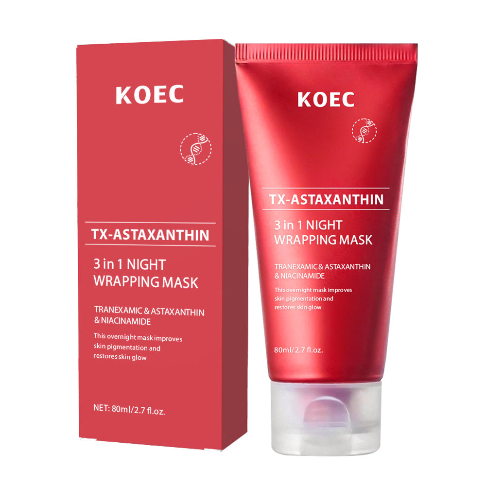 Mascarilla nocturna 3 en 1 TXA y astaxantina KOEC — pomo de 80 ml con caja