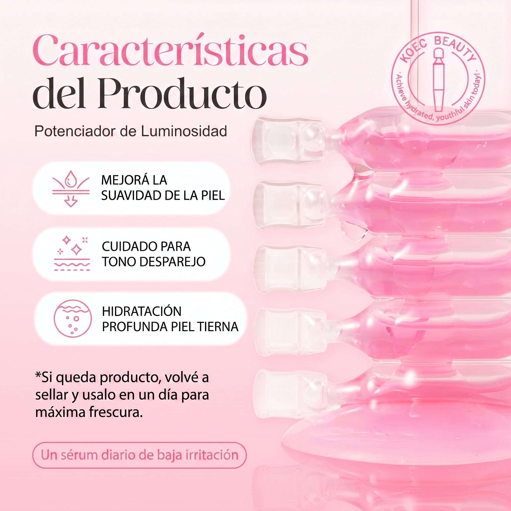 Infografía del producto en español — beneficios