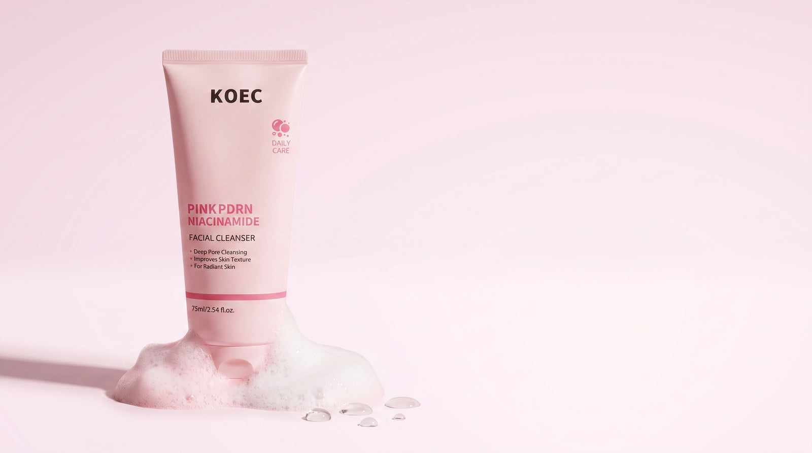 Limpiador Facial Rosa PDRN + Niacinamida — Limpieza Profunda de Poros (75 ml)