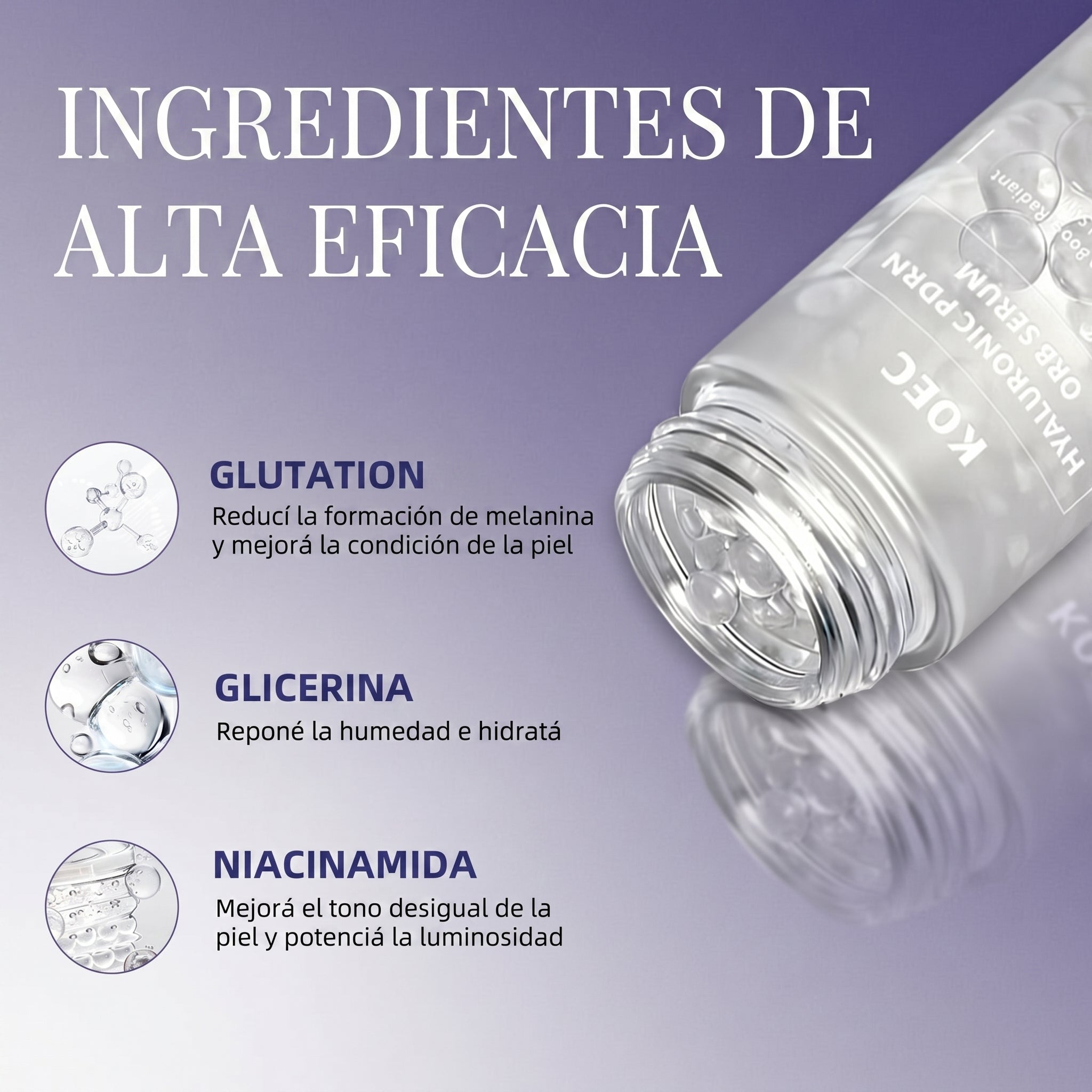 Infografía del producto en español — beneficios