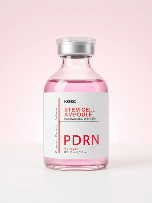 Ampolla Stem Cell PDRN + Colágeno KOEC 30 ml — frente, frasco con tapa transparente