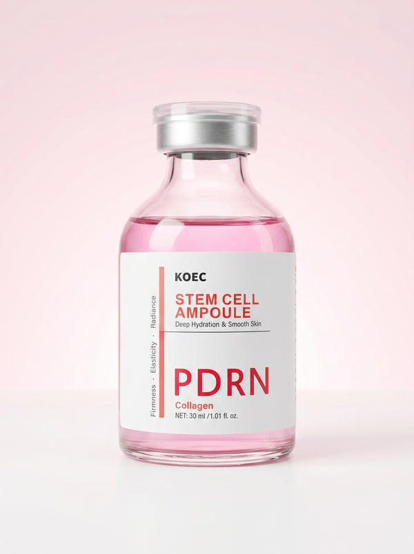 Ampolla Stem Cell PDRN + Colágeno KOEC 30 ml — frente, frasco con tapa transparente
