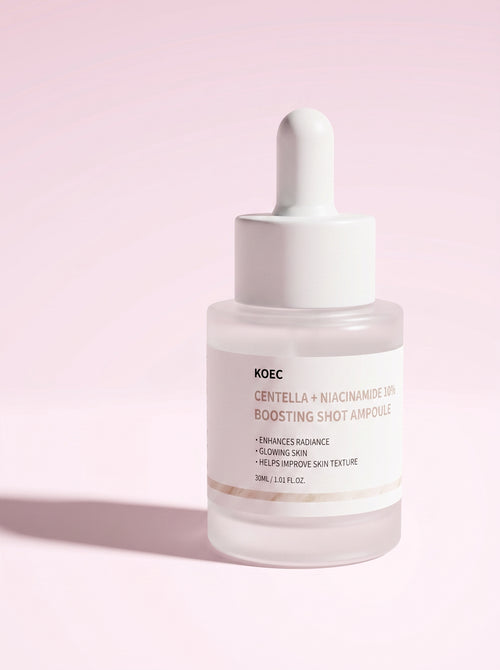 Ampolla KOEC Centella + Niacinamida 10% — vista tres cuartos