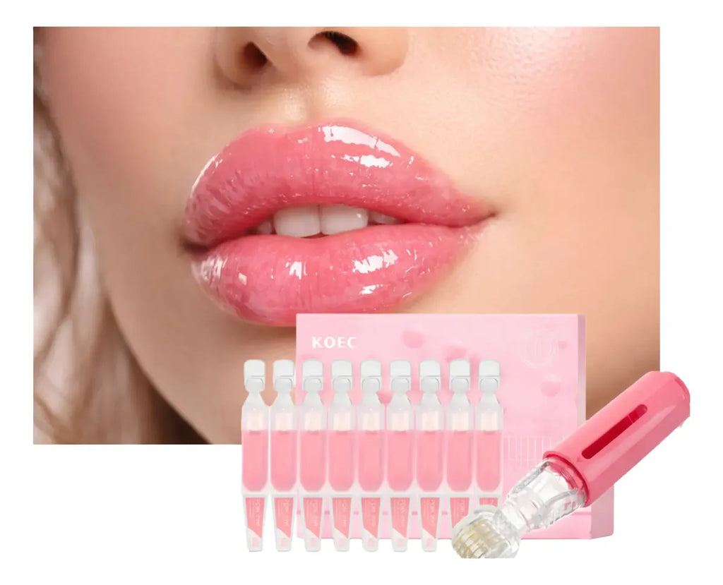 Labios con efecto de volumen natural, sérum PDRN Pink y roller de microinfusión Volumen Labios