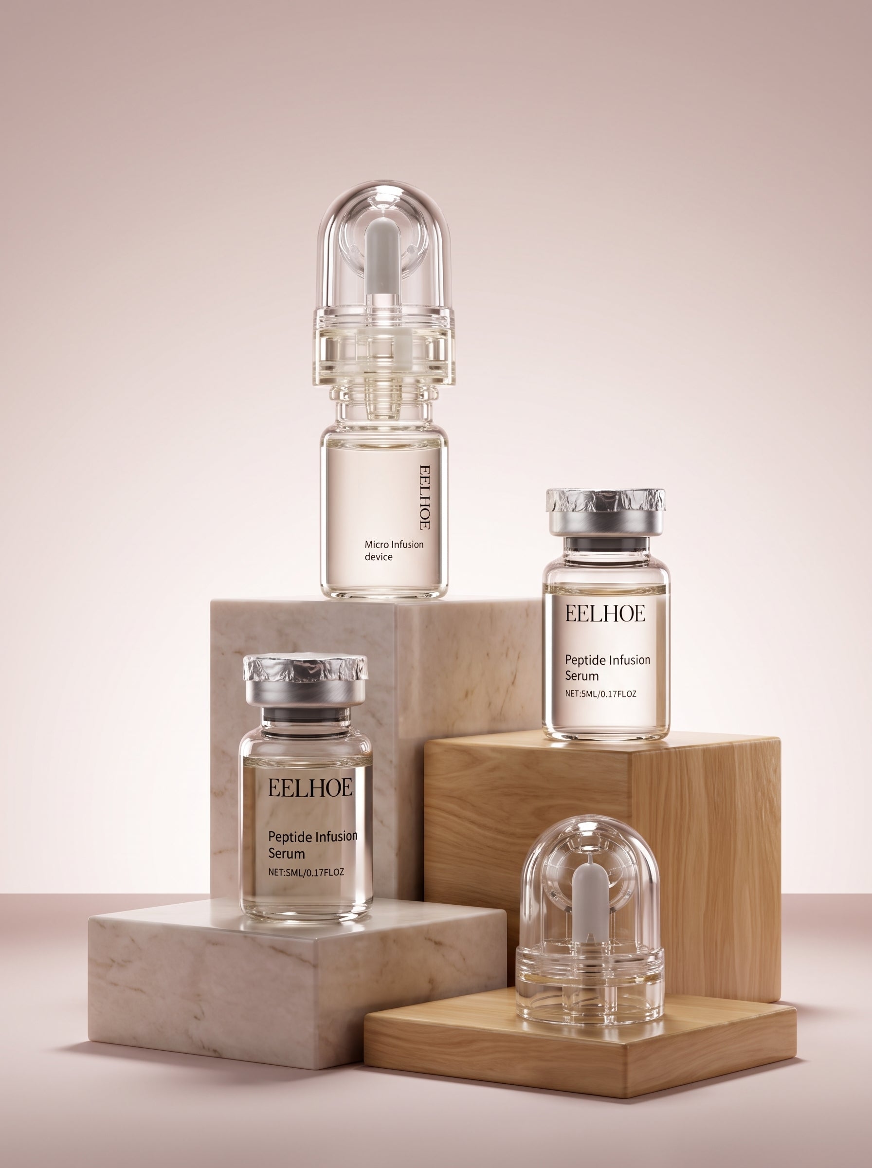 Kit EELHOE microinfusión en podios — device y sérums de péptidos