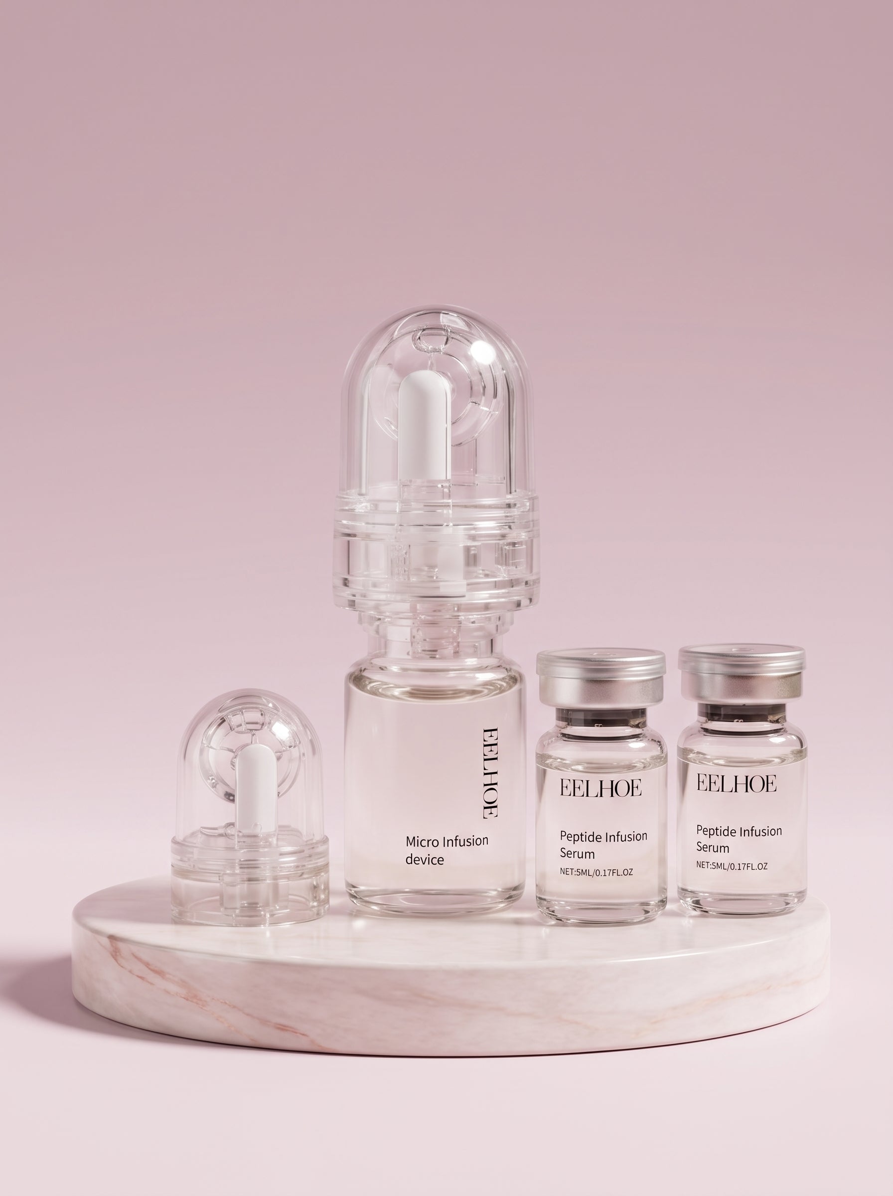 Kit EELHOE microinfusión en podio de mármol