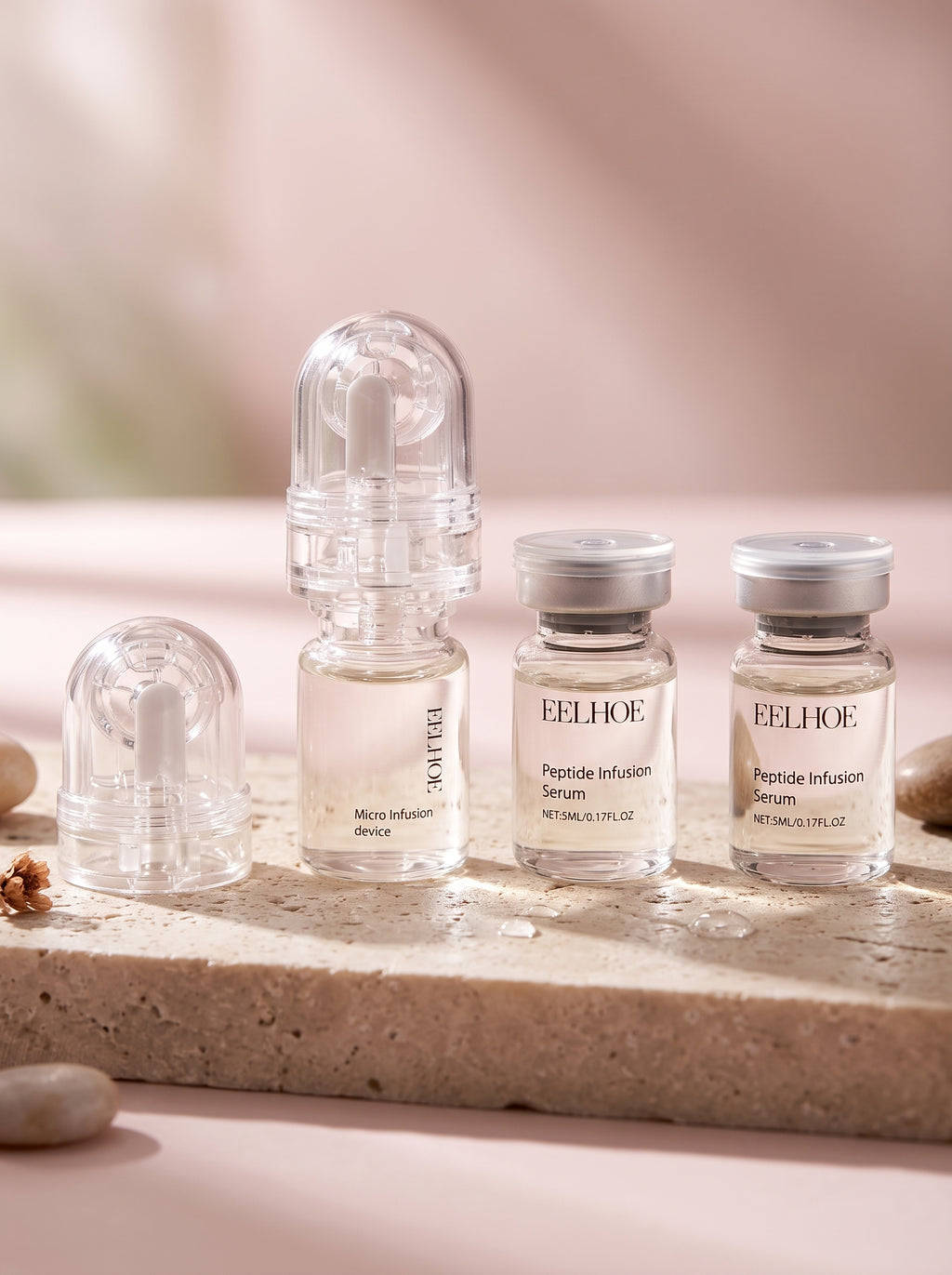 Kit EELHOE microinfusión sobre travertino — device y sérums