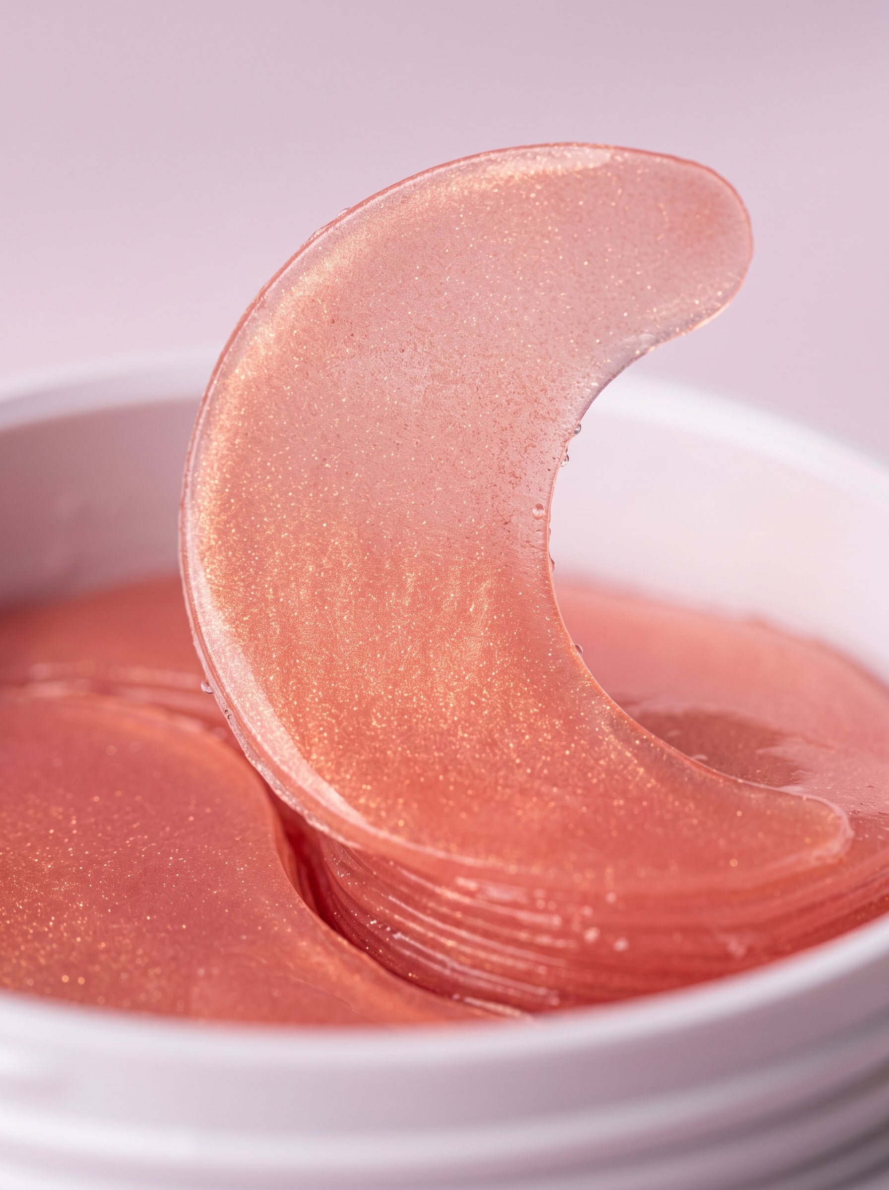 Parches de ojos PDRN Pink — detalle del hidrogel rosa